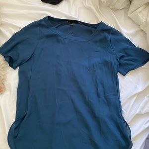 Dark blue chiffon top